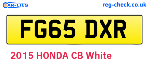 FG65DXR are the vehicle registration plates.