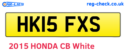 HK15FXS are the vehicle registration plates.