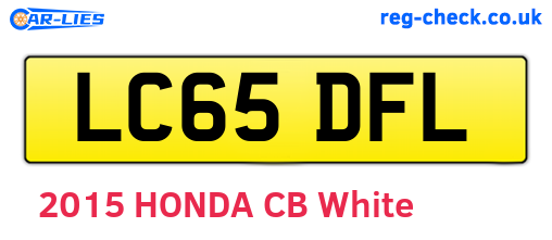 LC65DFL are the vehicle registration plates.