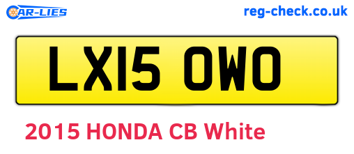 LX15OWO are the vehicle registration plates.