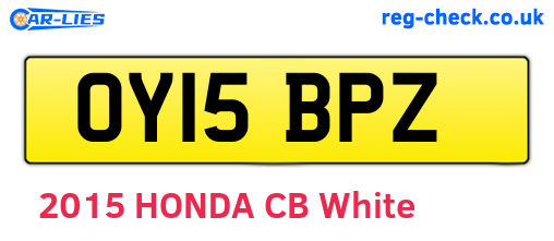 OY15BPZ are the vehicle registration plates.
