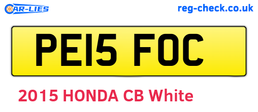 PE15FOC are the vehicle registration plates.
