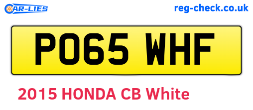 PO65WHF are the vehicle registration plates.