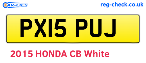 PX15PUJ are the vehicle registration plates.