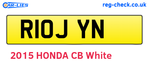 R10JYN are the vehicle registration plates.