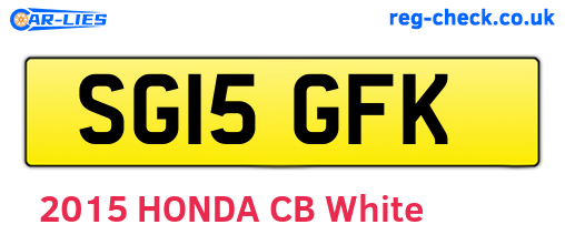 SG15GFK are the vehicle registration plates.