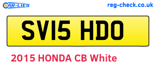 SV15HDO are the vehicle registration plates.