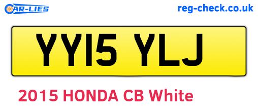 YY15YLJ are the vehicle registration plates.