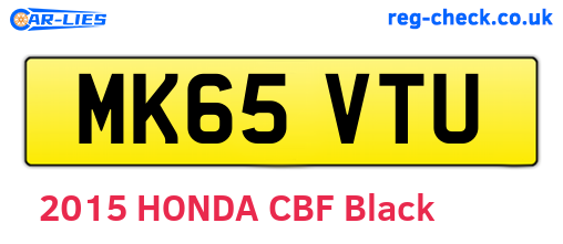 MK65VTU are the vehicle registration plates.