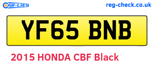 YF65BNB are the vehicle registration plates.
