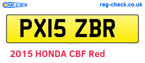 PX15ZBR are the vehicle registration plates.