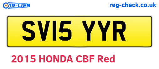 SV15YYR are the vehicle registration plates.