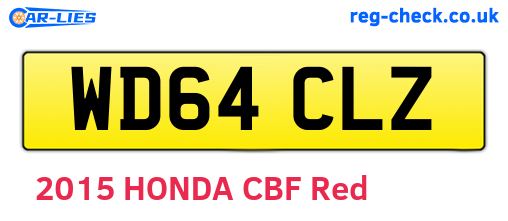 WD64CLZ are the vehicle registration plates.
