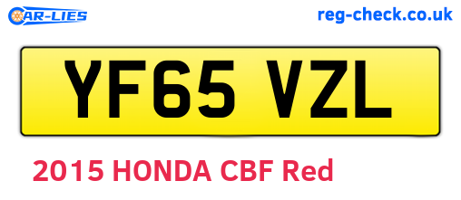 YF65VZL are the vehicle registration plates.