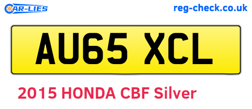 AU65XCL are the vehicle registration plates.
