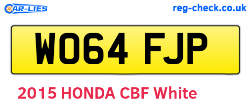 WO64FJP are the vehicle registration plates.