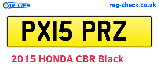 PX15PRZ are the vehicle registration plates.