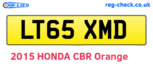 LT65XMD are the vehicle registration plates.