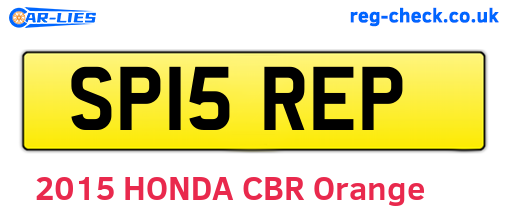 SP15REP are the vehicle registration plates.