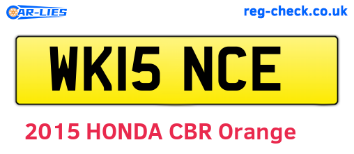 WK15NCE are the vehicle registration plates.