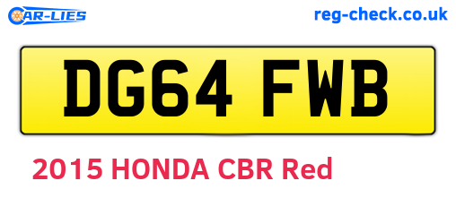 DG64FWB are the vehicle registration plates.