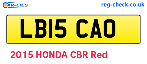 LB15CAO are the vehicle registration plates.