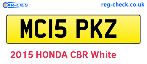 MC15PKZ are the vehicle registration plates.
