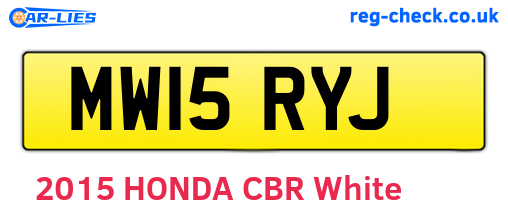 MW15RYJ are the vehicle registration plates.