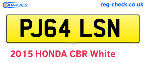PJ64LSN are the vehicle registration plates.