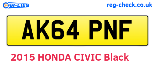 AK64PNF are the vehicle registration plates.
