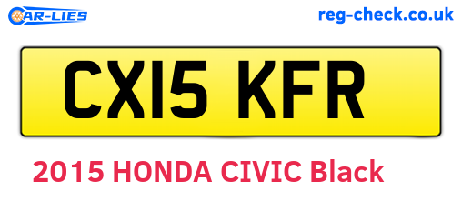 CX15KFR are the vehicle registration plates.