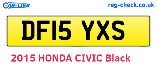 DF15YXS are the vehicle registration plates.