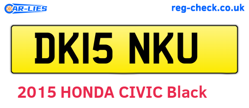 DK15NKU are the vehicle registration plates.