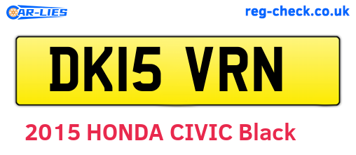 DK15VRN are the vehicle registration plates.