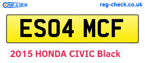 ES04MCF are the vehicle registration plates.