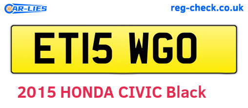 ET15WGO are the vehicle registration plates.