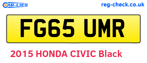 FG65UMR are the vehicle registration plates.