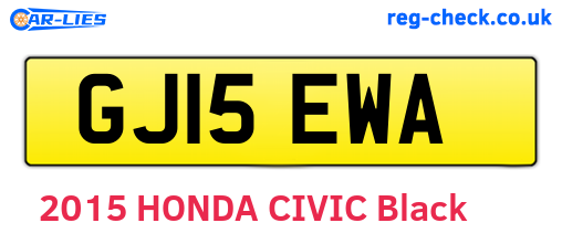 GJ15EWA are the vehicle registration plates.