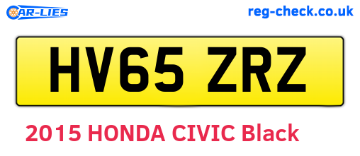 HV65ZRZ are the vehicle registration plates.