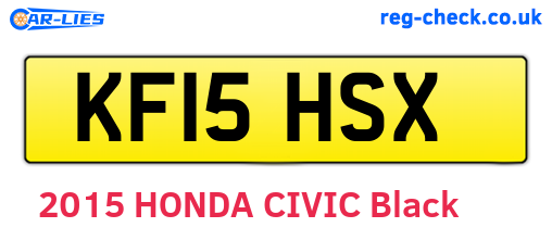 KF15HSX are the vehicle registration plates.