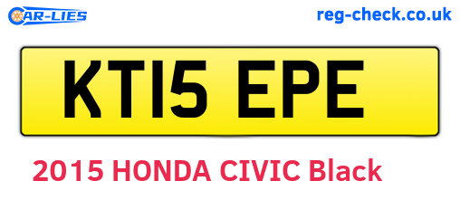 KT15EPE are the vehicle registration plates.