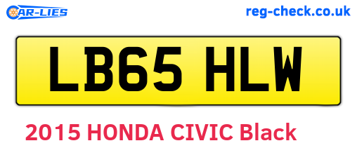 LB65HLW are the vehicle registration plates.