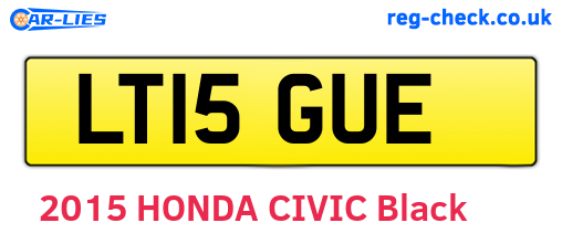 LT15GUE are the vehicle registration plates.