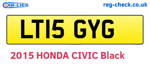 LT15GYG are the vehicle registration plates.