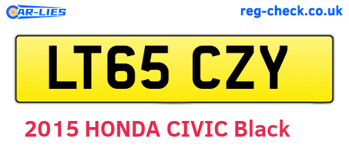 LT65CZY are the vehicle registration plates.