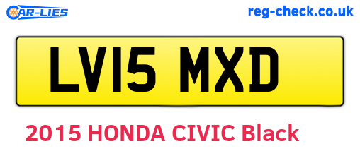 LV15MXD are the vehicle registration plates.