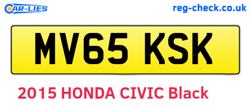 MV65KSK are the vehicle registration plates.