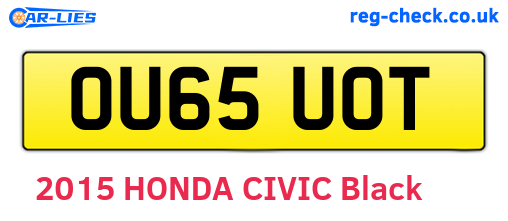 OU65UOT are the vehicle registration plates.