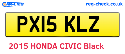 PX15KLZ are the vehicle registration plates.