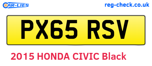 PX65RSV are the vehicle registration plates.
